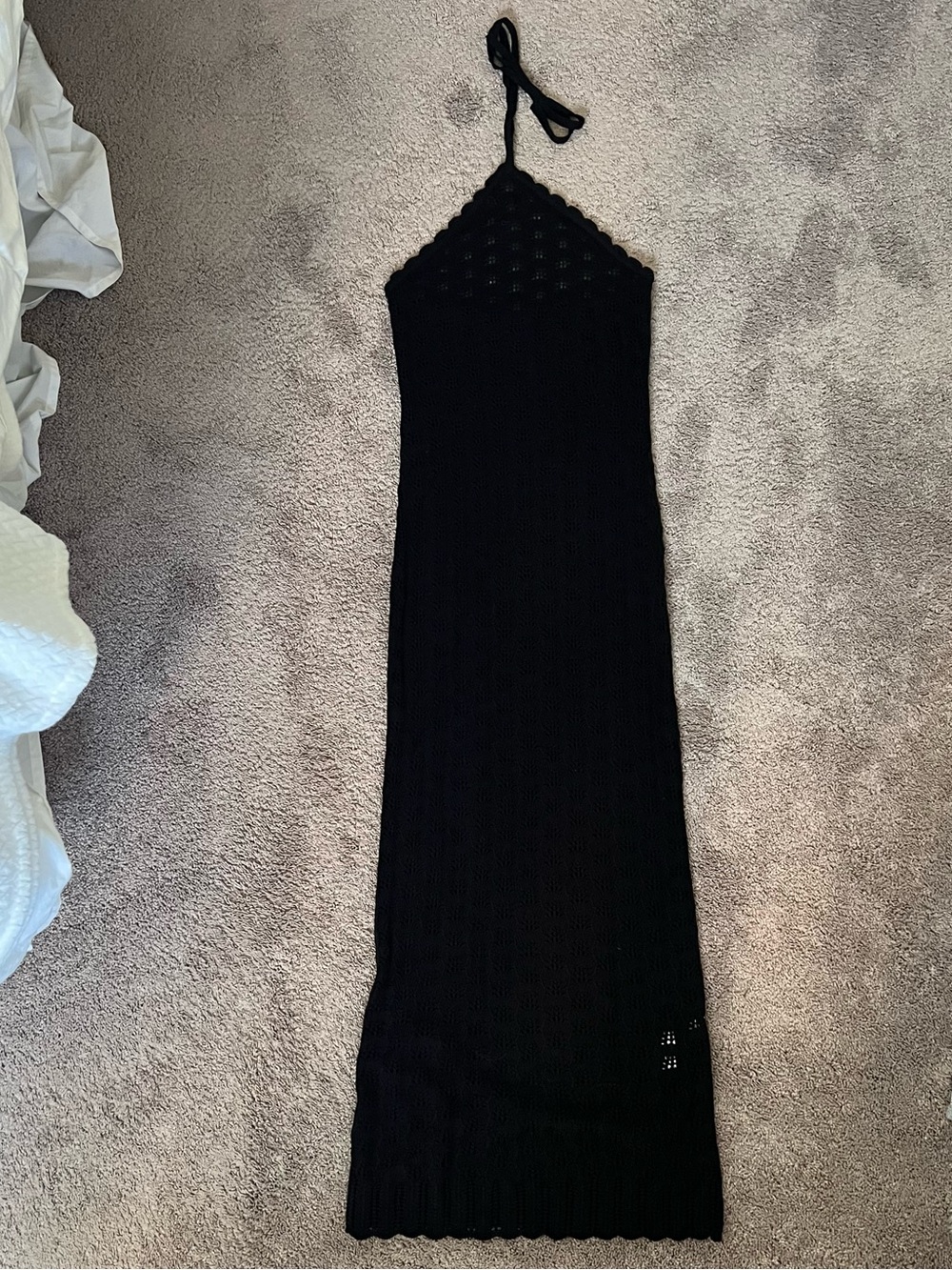 Black Halter Knit Maxi Dress - Women